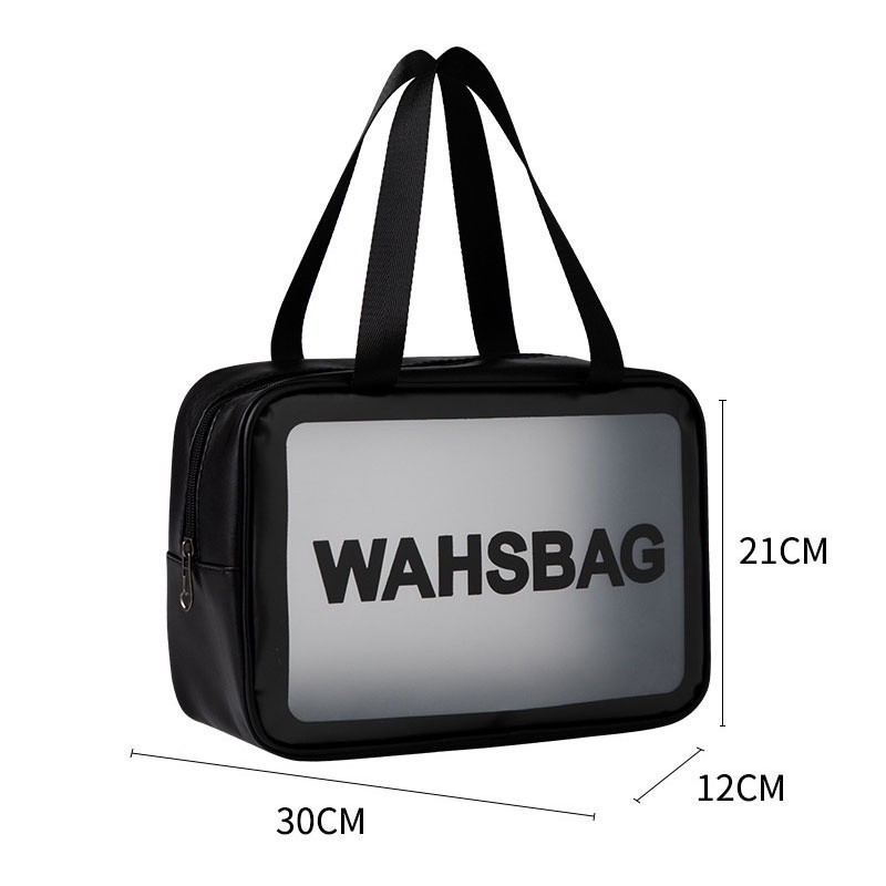 Túi đựng mỹ phẩm trang điểm du lịch WASHBAG PVC trong suốt chống thấm nước phong cách Hàn Quốc 3 size tiện lợi nhỏ gọn