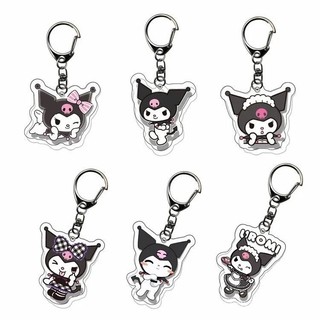 Kuromi Cinnamoroll Biểu cảm Anime Hình Acrylic Dễ thương Túi Charm Móc khóa