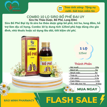 Combo 10 Lọ Siro Bổ Phế Đại Uy 125ml – Siro Ho Thảo Dược, Bổ Phế, Long Đờm