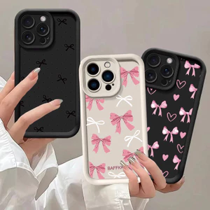 Vỏ Cho Xiaomi Redmi 15C 15 14C 13C 13 12 10 10C 9A A5 Vỏ Màu Hồng Nơ Đen Họa Tiết Silicon Dễ Thương Nhiều Bước TPU Bảo Vệ Camera Matte Chống Va Đập Sang Trọng Chống Sốc