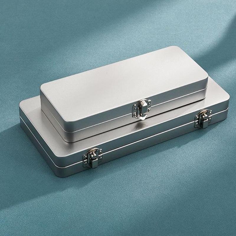Hộp hình chữ nhật kim loại màu xám bạc GOAY có nắp- Dành cho hóa đơn, mỹ phẩm, đồ dùng văn phòng Lưu trữ-Perfect cho gia đình, văn phòng VN
