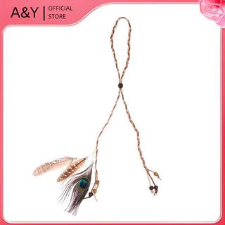 Mũ Boho Lông Vũ A&Y - Dây buộc tóc nữ tính, phụ kiện tóc thời trang Ấn Độ
