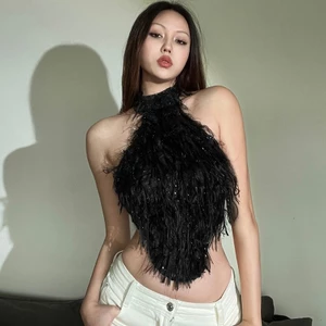 Cutenew Áo Chắc Chắn Dây Tắt Tay Lưng Skinny Gợi Cảm Cá Tính Niche Hot Chick Thời Trang Tính Khí Phong Cách Nóng Mới