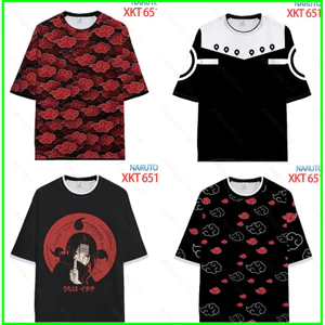 YB1 Naruto Anime Akatsuki Áo Thun Nữ Tay Ngắn Top Unisex Cosplay Tee Thời Trang Sasuke Itachi Thường Ngày 3D Áo Sơ Mi Plus Size B