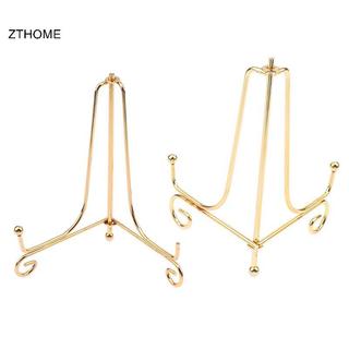 ZTHOME Vàng Sắt Hiển Thị Đứng Thủ Công Braet Giá Đỡ Sách Ảnh Bệ Bát Đĩa Khung Đĩa Hình Ra Easel Lưu Trữ Trang Trí HOT