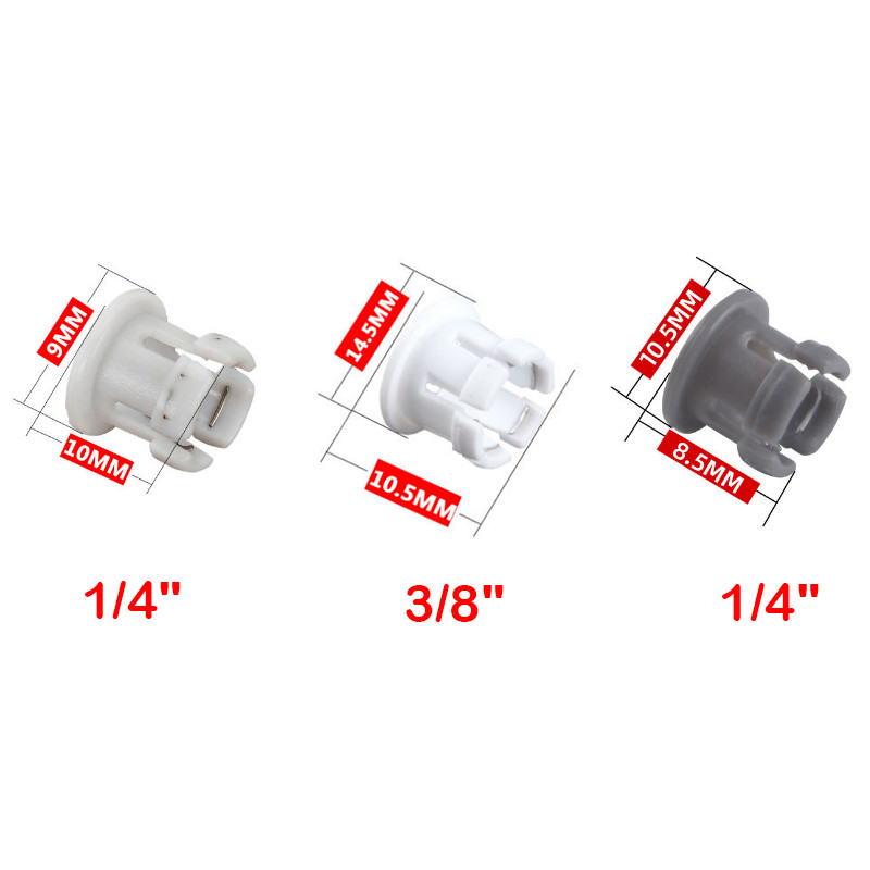 10 Chiếc 1 / 4 '' 3 / 8 '' Trắng Bên Trong Vuốt Khóa Giữ Vòng Cho RO Lọc Nước Hệ Thống Thẩm thấu Ngược Ống PE Đầu Nối Nhanh