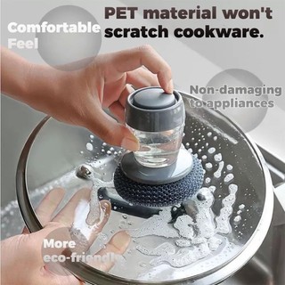 Bàn chải làm sạch ITRUMPET, Bàn chải rửa chén di động loại nhấn, Đầu có thể thay thế Bền bỉ Dễ sử dụng Dụng cụ phân phối xà phòng nhà bếp để làm sạch bát đĩa Nồi Chảo & Bồn rửa