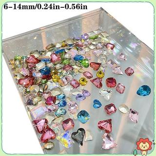 20 Chiếc Phối Kích Cỡ Hình Dạng Khác Nhau Móng Tay Kim Cương Giả 3D Thủy Tinh Pha Lê Kim Cương Tình Yêu Biến Dạng Trái Tim Siêu Sáng Bóng Quyến Rũ Đá Quý D Không