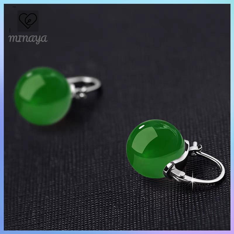 Bông Tai Hạt Ngọc Bích Phong Cách Cổ Xưa, Thời Trang Nhẹ Nhàng - Phụ Kiện Trang Sức Cho Nữ