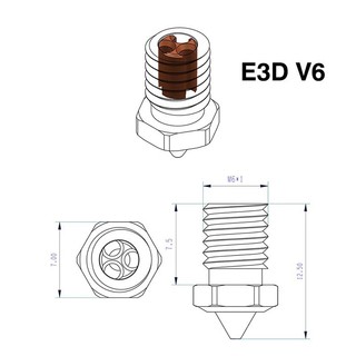 Phụ kiện máy in 3d E3D V6 Vòi phun thép cứng CHT Clone Vòi phun dòng chảy cao Chống mài mòn Vòi phun chịu nhiệt độ cao CQEG