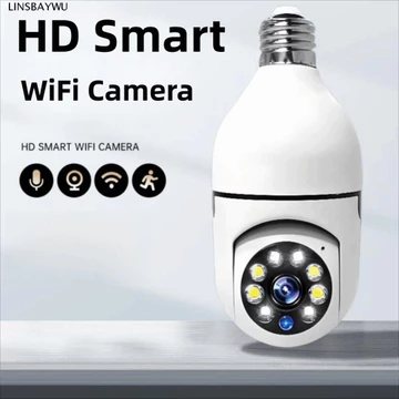 Camera an ninh bóng đèn LINSBAYWU, Camera WiFi không dây WiFi 360 độ 5GHz, Vít quan sát ban đêm đầy đủ màu được thiết kế Camera giám sát theo dõi con người tự động