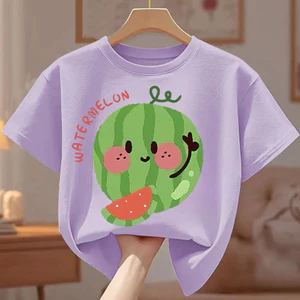 Trẻ Em Ngộ nghĩnh dưa hấu Trái Cây Nhân Vật Đồ Họa Áo Sơ Mi Thường Ngày Mùa Hè Tay Ngắn Top