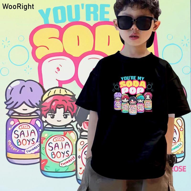 Soda Pop Sa Ja Boys, 100~150cm, áo nhỏ, mềm cotton, thoải mái, Form tăng size