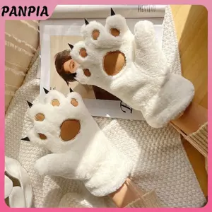 Găng Tay Mùa Đông Nữ Phong Cách Gấu, Thiết Kế Palm Paw, Nội Bộ Fluffy