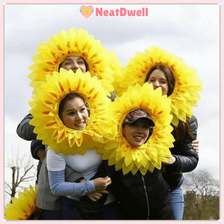 [COD] Đạo cụ NEATDWELL - Mũ đội đầu hoa hướng dương 42cm, chất lượng cao, phù hợp cho các buổi lễ hội và khiêu vũ
