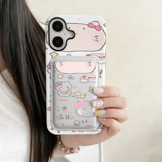 Ví họa tiết mèo đầu lớn Vỏ chống sốc Thích hợp cho iPhone 17pro 12promax 12 13 14 15 pro max Ốp điện thoại 14promax 15pro 16 Pro max 17 17air 17promax Vỏ