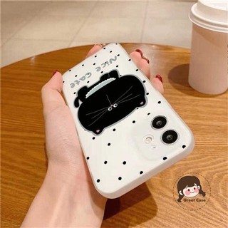 Ốp Điện Thoại Sương Mù Mèo Đen May Mắn Dễ Thương Cho Xiaomi Civi 5 4 Pro 3 2 1 1S Mix 4 2S 5G 4G Matte Dot Vỏ Mềm Chống Rơi