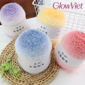 Len lông vũ 200g, len Grandient Fansen cuộn 200 gram, Dùng để móc khăn, móc quần áo, móc mũ