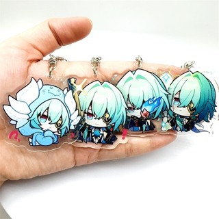 Honkai: Star Rail Anime Figure Acrylic Keychain Anaxa Cyrene Cerydra Hysilens Model Plate 4pc/set Keyring Game Fans Gift
