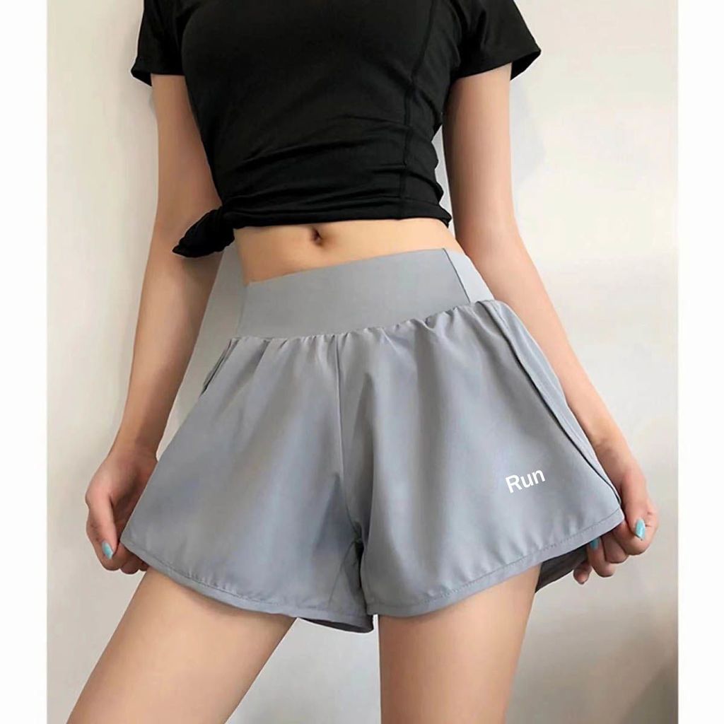 Quần short thể thao mùa hè 2025 giả hai mảnh chống trầy xước, phù hợp gym và yoga