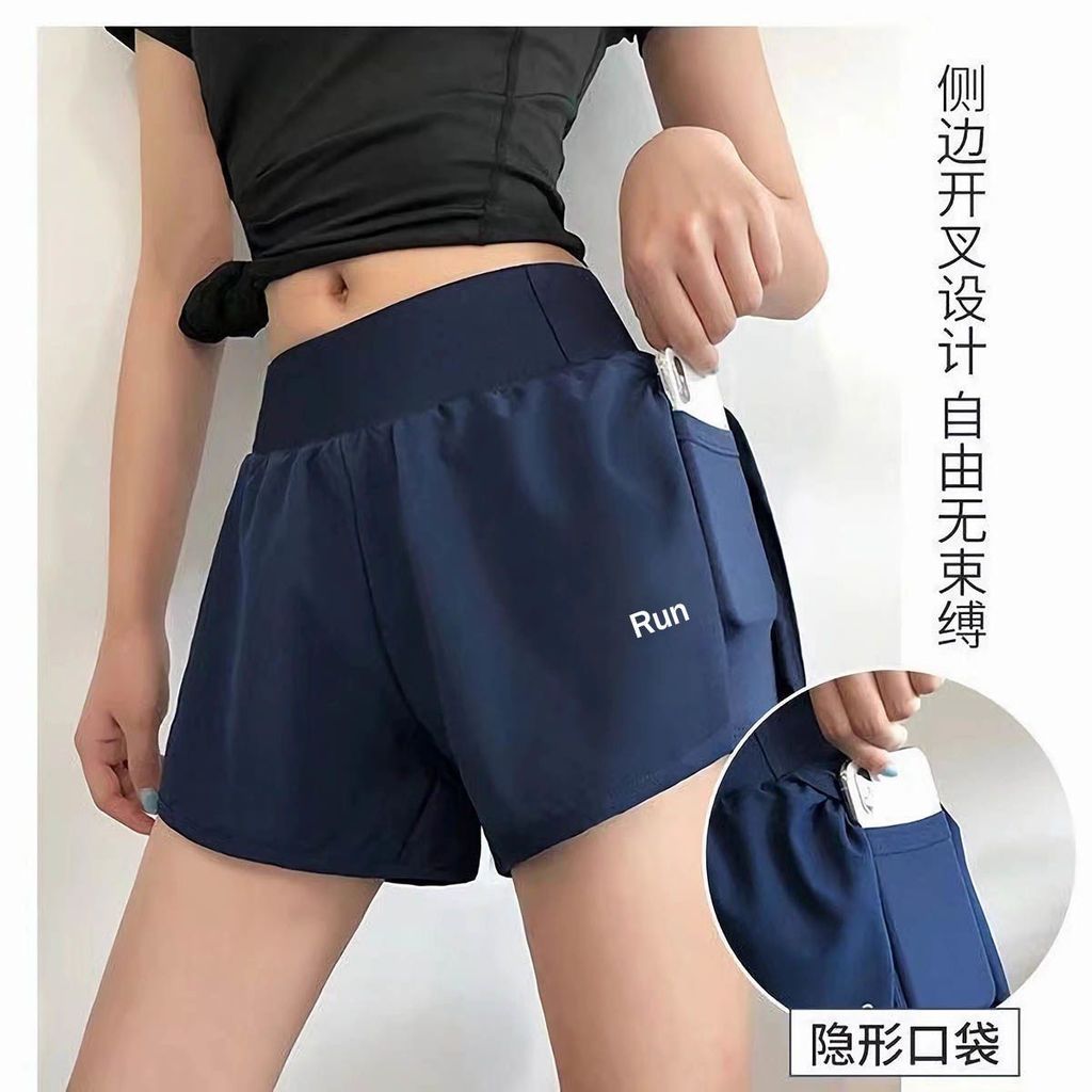 Quần short thể thao mùa hè 2025 giả hai mảnh chống trầy xước, phù hợp gym và yoga