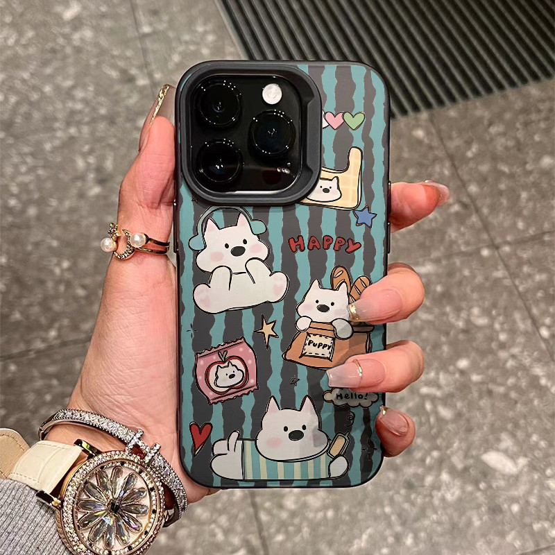 Sọc mềm dễ thương Cub Cub Groove cho 16 trường hợp iPhone 17Air Frosted Meta Air Air 14 13 11Pro