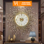 Đồng Hồ Treo Tường Kim Trôi Cao Cấp Tia Mặt Trời Đính Ngọc Trắng Khảm Trai – Decor Sang Trọng, Quà Tân Gia - VHSHOP — ảnh 4