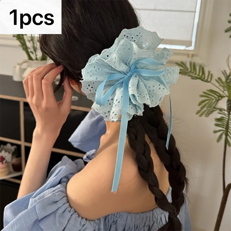 Dây rút ren Dây buộc tóc Scrunch Hàn Quốc Dây buộc tóc đuôi ngựa thấp ngọt ngào