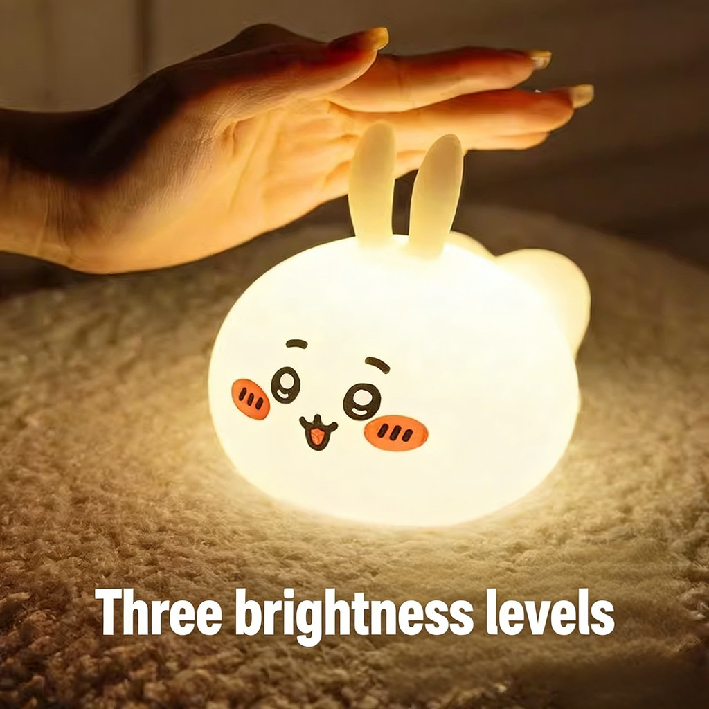 Dễ Thương Silicon Squishy Chiikawa Usagi Crayon Shin-chan Đèn Ngủ Hoạt Hình 3 Cấp Có Thể Điều Chỉnh Đèn Phòng Ngủ Cho Trẻ Em Trang Trí Phòng