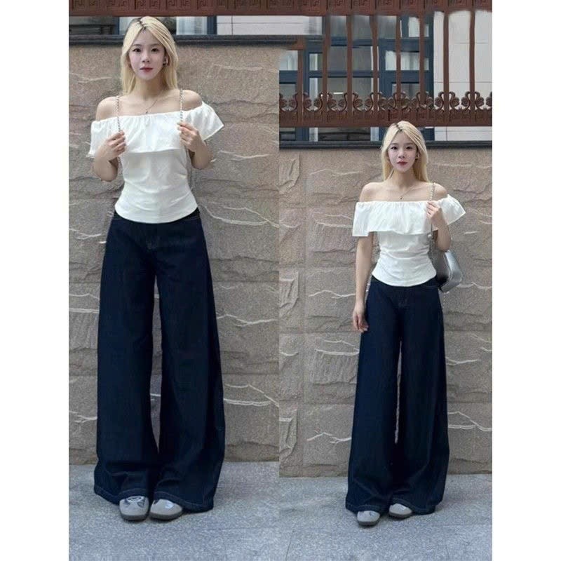 Áo thun trễ vai nhún 2 bên eo ôm body co dãn mùa hè hottrend XIMIMI SP435
