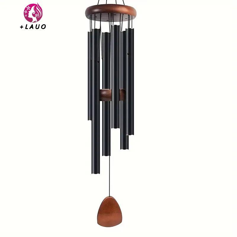 Springevenstar Cổ Điển 26 Inch Ống Nhôm Chuông Gió Có Thẻ Treo Bằng Gỗ Trang Trại Sân Vườn Ban Công Hành Lang Trang Trí Springevenstar