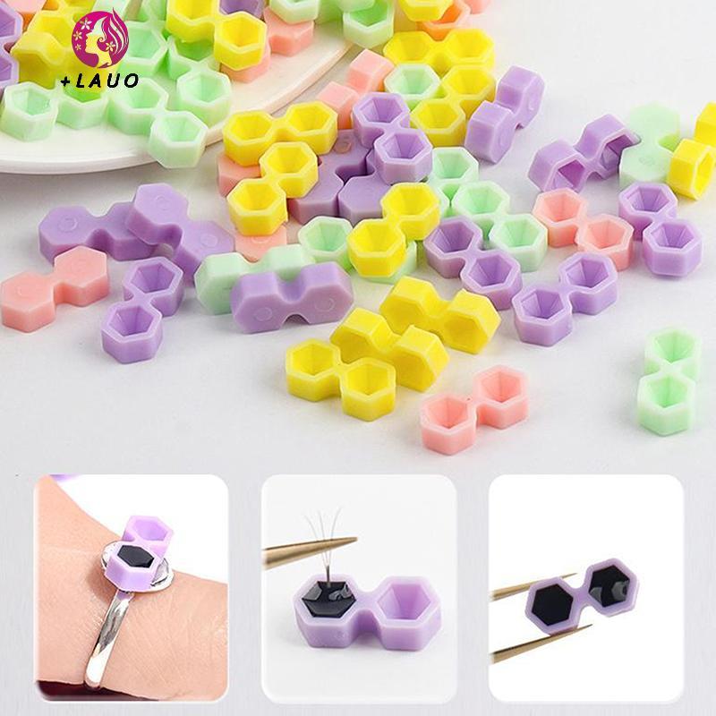 Springevenstar 200 Chiếc Nối Mi Kim Cương Keo Trì hoãn Cốc Hình Xăm Dính Sắc Tố Giữ Ghép Lông Mi Giữ Khay Dụng Cụ Springevenstar