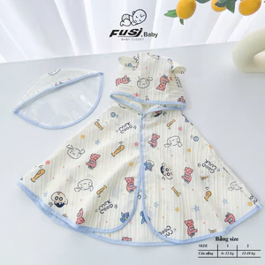 Áo choàng chống nắng kèm kính chống giọt bắn cho bé 6-18kg