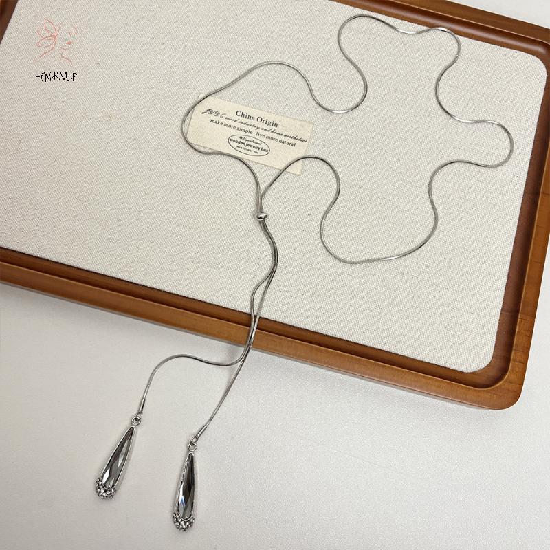 Hồ Necklace Pha LêVintage - Áo Len Dây Chuyền Thời Trang Giọt Nước, Thích Hợp Cho Tiệc Cưới