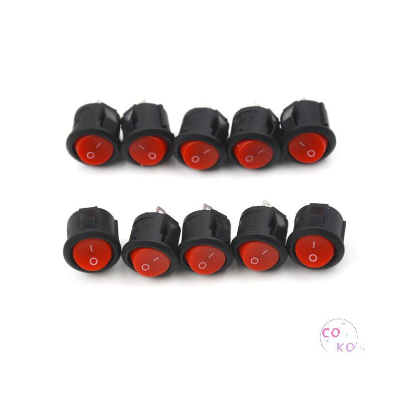 [lipbalm] 10 Cái Công Tắc Roer Thuyền Tròn Đường Kính 16mm Mini 2 Pin ON-OFF Roer Switch 3A / 250V Đẹp