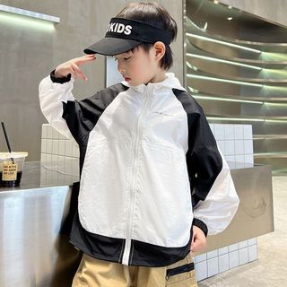 Áo khoác gió mỏng cho bé trai - áo chống nắng có mũ thoáng khí phong cách thể thao