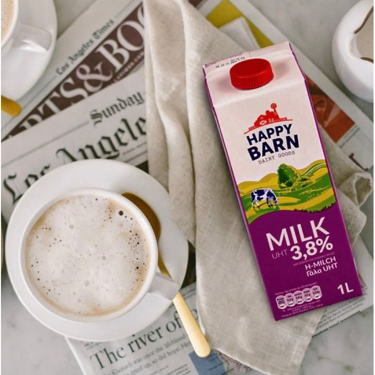 [Combo Giá Sỉ] Sữa Tươi Nguyên Kem 3,8% Happy Barn Hộp 1L Không Đường Hương Vị Tự Nhiên Dinh Dưỡng