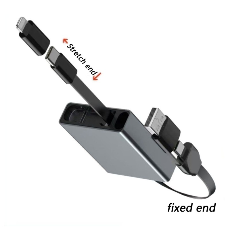 Cáp USB co giãn di động GODD với dây sạc kính thiên văn đầu ra 66W Kết cấu hợp kim nhôm cho nhiều điện thoại khác nhau