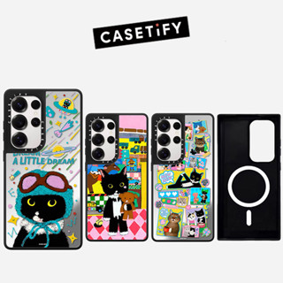 Từ Tính Mèo Đen Đồ Chơi Gương Cứng Phone Case Dành Cho Samsung Galaxy S26 25 24 23 UItra S26 25 24 23 Plus Vỏ Bảo Vệ Chống Sốc