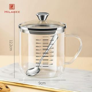 Cốc đo thủy tinh có nắp đậy, cốc uống nước, cốc có borosilicate cao