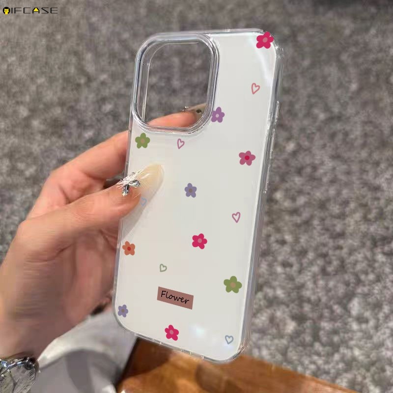 Dành Cho Redmi Note 15 14 14S 13 12 Turbo 12S 11 Pro Plus Speed SE 11S 10 9 Pro Max 10S 9S 9T 5G 4G Vỏ Điện Thoại Hoa Nhiều Màu Sắc Dễ Thương Nhãn Trái Tim Tình Yêu Màu Trắng Vỏ Đơn Giản