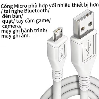 Cáp sạc Micro USB 1 mét, vỏ cáp dẻo bền, chống đứt gãy - Thích hợp dùng cho các thiết bị có cổng Micro- hỗ trợ bán sỉ