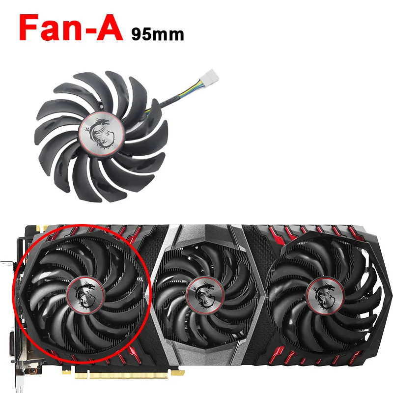 Mới 95MM / 85MM Quạt Tản Nhiệt Thay Thế Cho MSI GEFORCE GTX 1080 TI GAMING X TRIO Card Đồ Họa Quạt Làm Mát