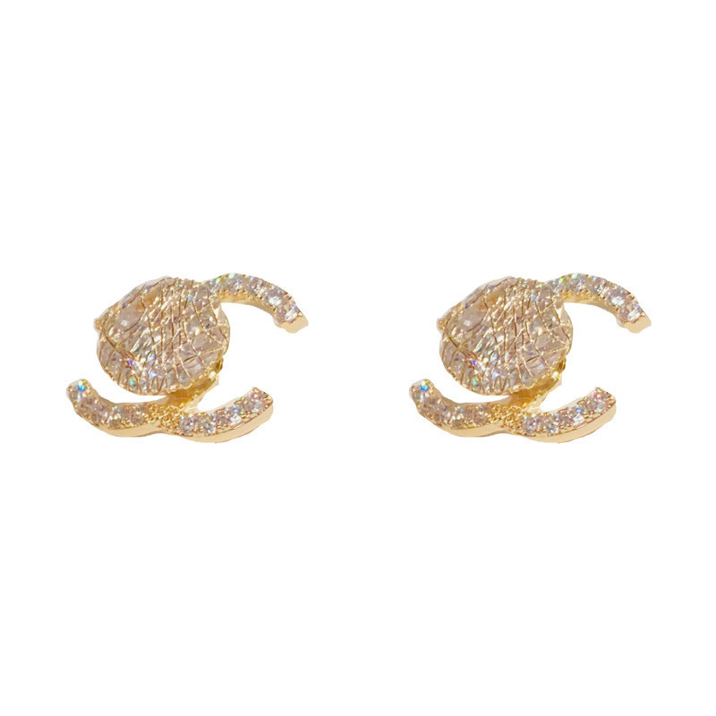 Bông tai Zircon nhỏ thời trang mạ điện màu vàng thật Bông tai đi lại phù hợp cho mọi trận đấu 26.3.16