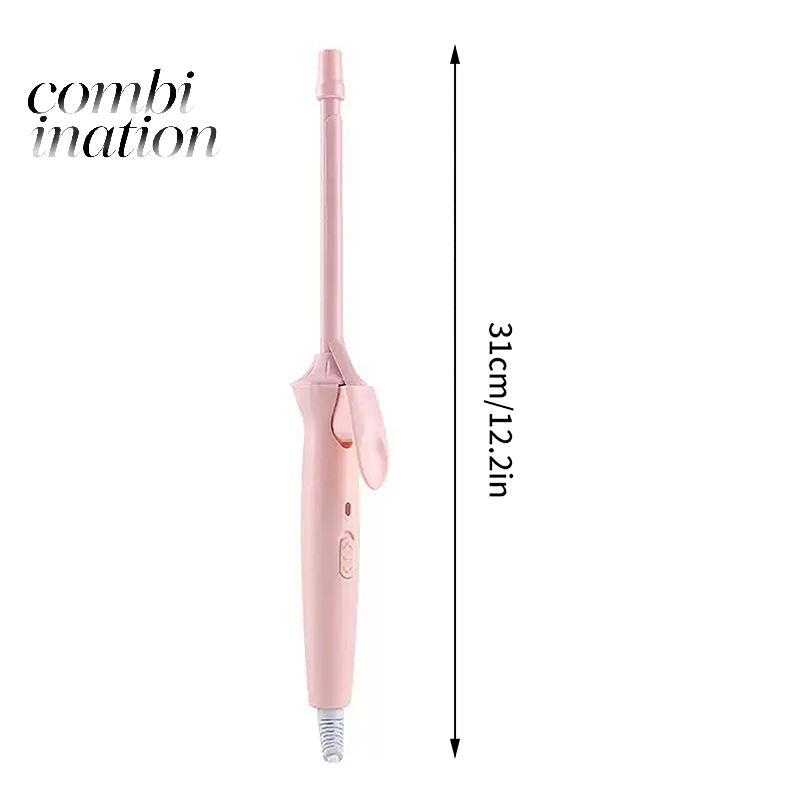 Máy uốn tóc điện mini 9mm lớp phủ gốm, unisex, tạo kiểu tóc, công suất 20W