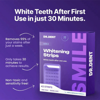 DR.DENT Purple Teeth Whitening Strips 42 Count