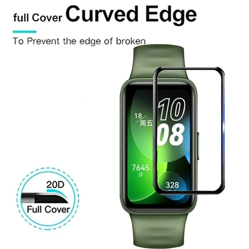 1-3 Chiếc Bảo Vệ Màn Hình Cho Huawei Band 11 10 9 8 7 Pro HD Trong Suốt Kính Cường Lực Cho Huawei Band 6 4 3 Pro Cong Đen Cạnh Kính Phim