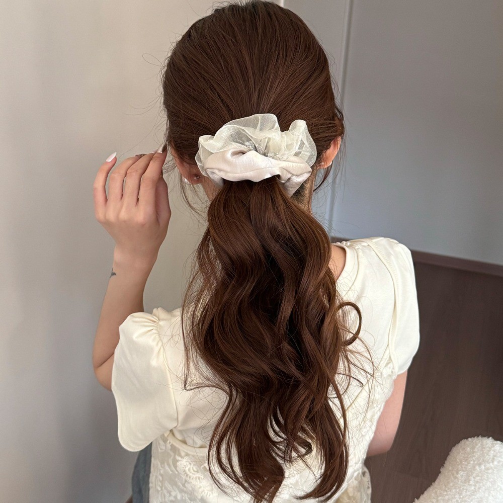 Dây buộc tóc nữ phong cách Hàn Quốc, chất liệu satin cao cấp, phù hợp làm phụ kiện tóc với dây cao su.