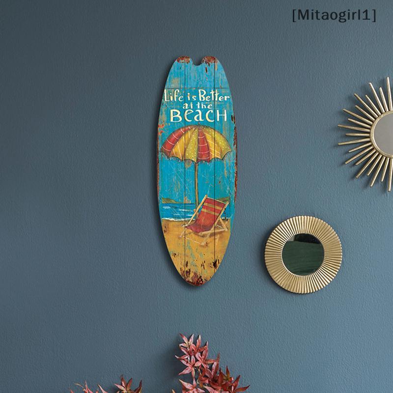 Ván lướt sóng biển bằng gỗ trang trí vintage cho phòng tắm và tường nhà - Tiki Bar