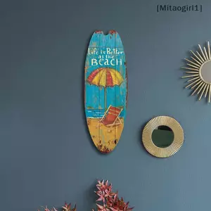 Ván lướt sóng biển bằng gỗ trang trí vintage cho phòng tắm và tường nhà - Tiki Bar